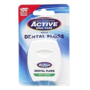 Beauty Formulas Active Oral Care Nić dentystyczna miętowa woskowana 100 m - zdjęcie produktu