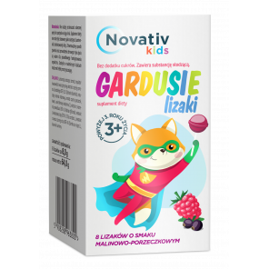Novativ Kids Gardusie – lizaki o smaku malinowo-porzeczkowym (8 sztuk) - zdjęcie produktu