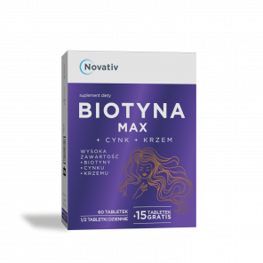 Novativ Biotyna Max + Cynk+ Krzem, tabletki 75 sztuk - zdjęcie produktu