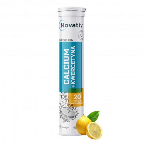 Novativ Calcium + Kwercetyna, 20 tabletek musujących - zdjęcie produktu
