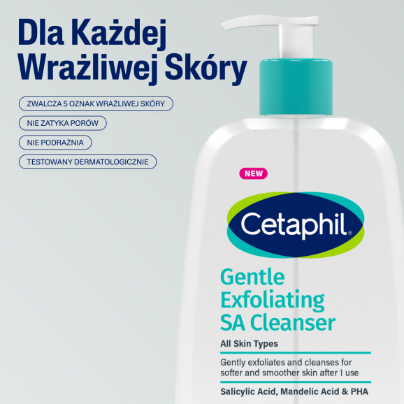 Cetaphil Łagodny złuszczający żel do mycia z kwasem salicylowym SA (236 ml) - zdjęcie produktu