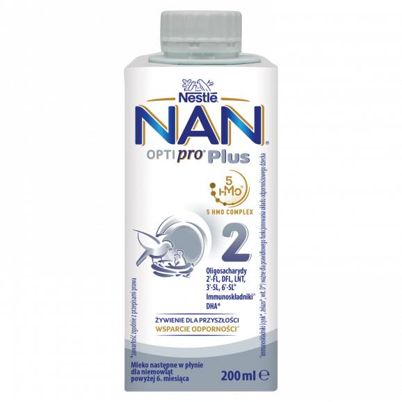Nestle NAN Optipro Plus 2 HMO – mleko następne w płynie (200 ml) Nestle NAN Optipro Plus 2 HMO – mleko następne w płynie (200 ml) - zdjęcie produktu