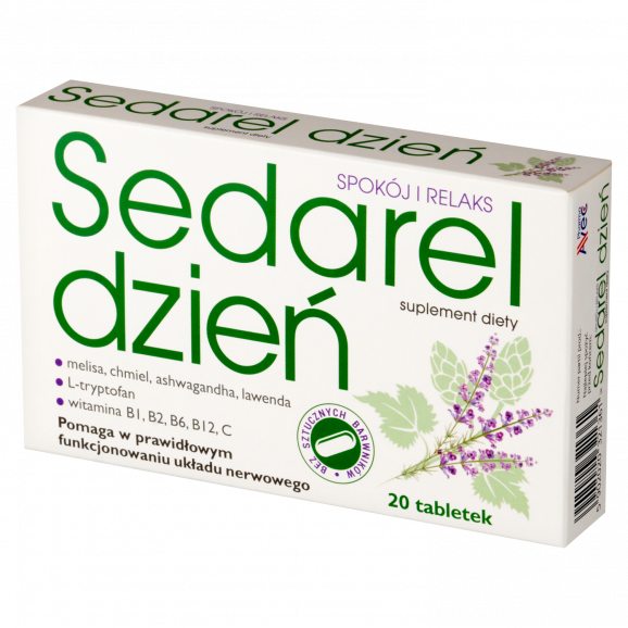 Sedarel Dzień – suplement diety (20 tabletek) Sedarel Dzień – suplement diety (20 tabletek) - zdjęcie produktu
