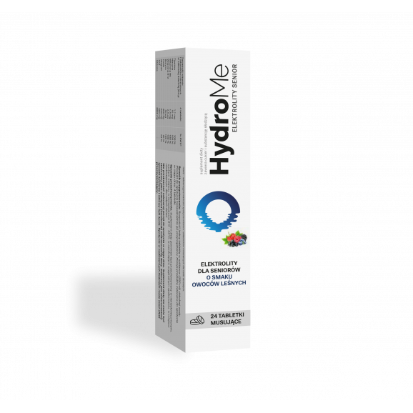 HydroMe Elektrolity Senior. 24 tabletki musujące o smaku owoców leśnych – suplement diety - zdjęcie produktu