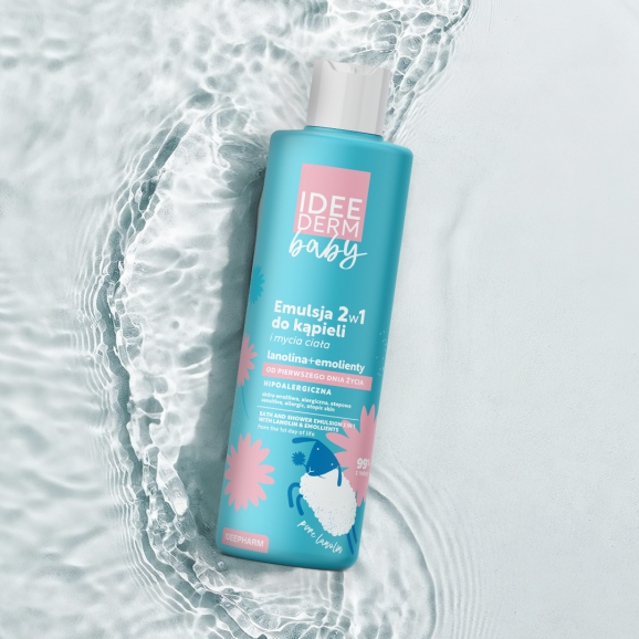Idee Derm Baby Emulsja 2w1 do kąpieli i mycia ciała (400 ml) Idee Derm Baby Emulsja 2w1 do kąpieli i mycia ciała (400 ml) - zdjęcie produktu