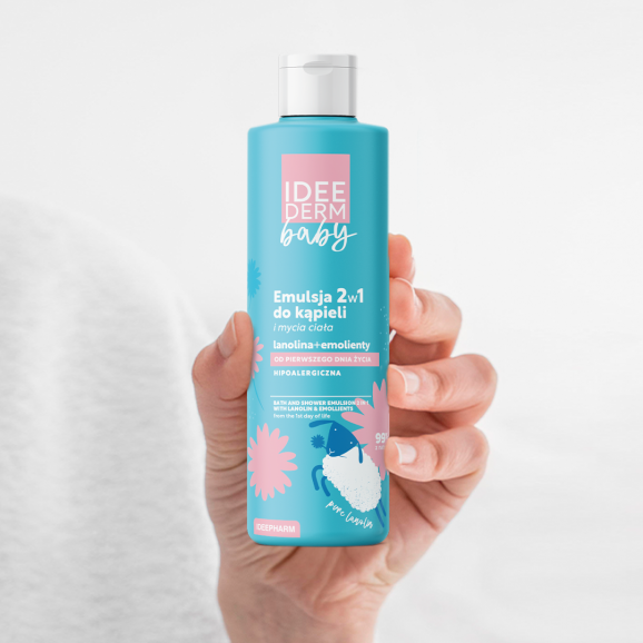 Idee Derm Baby Emulsja 2w1 do kąpieli i mycia ciała (400 ml) Idee Derm Baby Emulsja 2w1 do kąpieli i mycia ciała (400 ml) - zdjęcie produktu