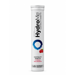 HydroMe Elektrolity Diabetyk, 24 tabletki musujące o smaku malinowym – suplement diety - zdjęcie produktu