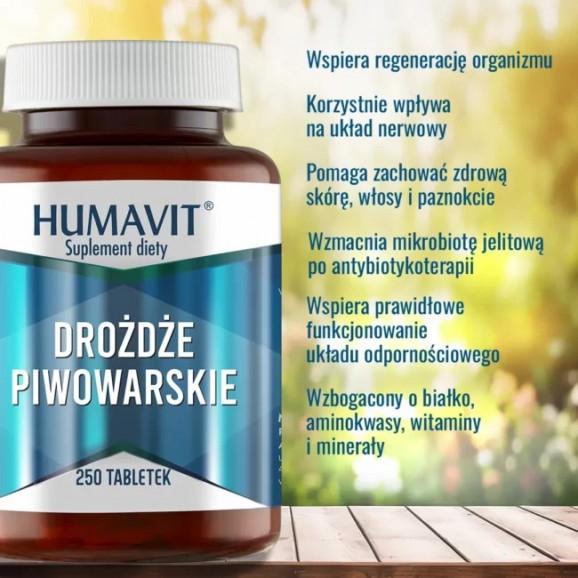 Humavit Drożdże Piwowarskie – suplement diety (250 tabletek) - zdjęcie produktu