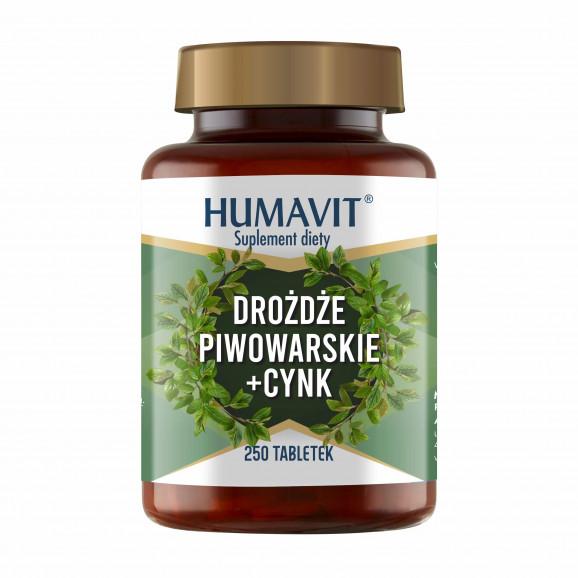 Humavit Suplement diety drożdże piwowarskie + cynk, 250 kapsułek Humavit Suplement diety drożdże piwowarskie + cynk, 250 kapsułek - zdjęcie produktu