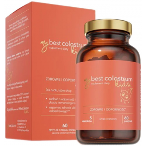 MyBest Colostrum Kids, smak truskawkowy, pastylki do ssania, 60 szt. - zdjęcie produktu