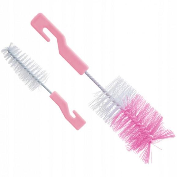 Bocioland Szczotka do mycia butelek i smoczków różowa Bocioland Szczotka do mycia butelek i smoczków różowa - zdjęcie produktu