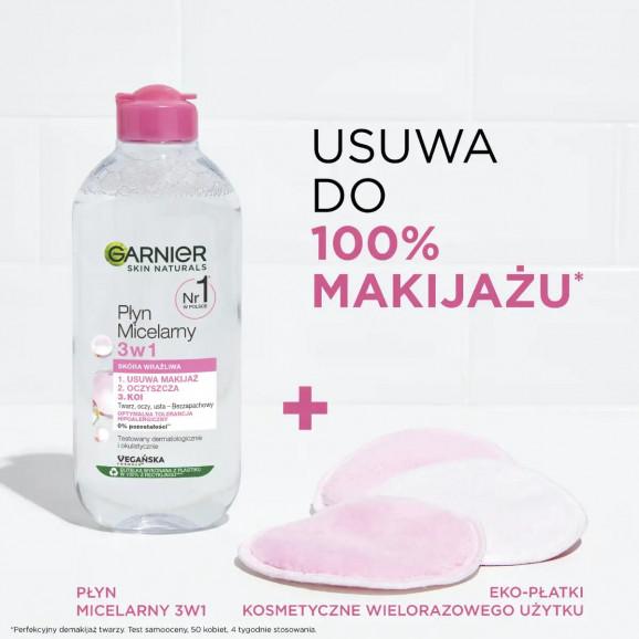 Garnier Skin Naturals Delikatny Płyn Micelarny 3w1 do skóry wrażliwej – kosmetyk (400 ml) - zdjęcie produktu