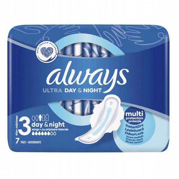 Always Ultra Day & Night – podpaski ze skrzydełkami, rozmiar 3 (7 sztuk) Always Ultra Day & Night – podpaski ze skrzydełkami, rozmiar 3 (7 sztuk) - zdjęcie produktu
