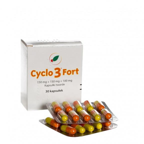 Cyclo 3 Fort, 150 mg+150 mg+100 mg, kapsułki twarde, 30 szt. Cyclo 3 Fort, 150 mg+150 mg+100 mg, kapsułki twarde, 30 szt. - zdjęcie produktu