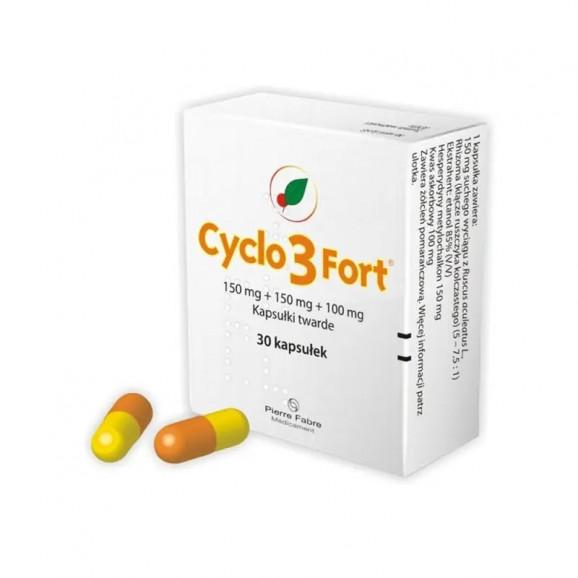 Cyclo 3 Fort, 150 mg+150 mg+100 mg, kapsułki twarde, 30 szt. Cyclo 3 Fort, 150 mg+150 mg+100 mg, kapsułki twarde, 30 szt. - zdjęcie produktu