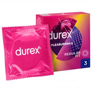 Durex Pleasuremax – prezerwatywy prążkowane z wypustkami (3 szt.) – wyrób medyczny - zdjęcie produktu