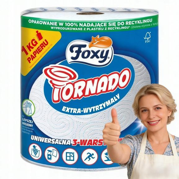 Foxy Tornado Ręcznik papierowy 3‑warstwowy 340 listków 1 rolka 1kg 3sztuki - zdjęcie produktu