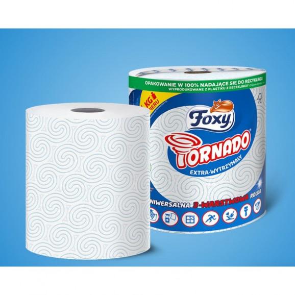 Foxy Tornado Ręcznik papierowy 3‑warstwowy 340 listków 1 rolka 1kg 3sztuki - zdjęcie produktu