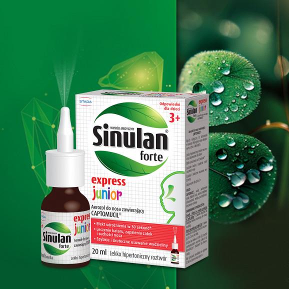 Sinulan Express Forte Spray dla dzieci - zatoki, katar, suchość nosa 20 ml Sinulan Express Forte Spray dla dzieci - zatoki, katar, suchość nosa 20 ml - zdjęcie produktu