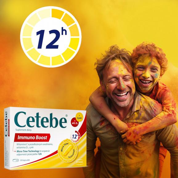 CETEBE IMMUNO BOOST Witamina C, D3 2000, Cynk na odporność 30 kapsułek - zdjęcie produktu
