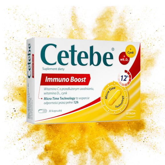 CETEBE IMMUNO BOOST Witamina C, D3 2000, Cynk na odporność 30 kapsułek - zdjęcie produktu