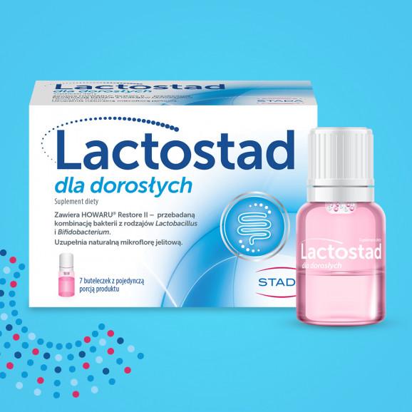 Lactostad Probiotyk, zdrowe jelita + odporność, 50 mld bakterii 7 but. x 7ml - zdjęcie produktu