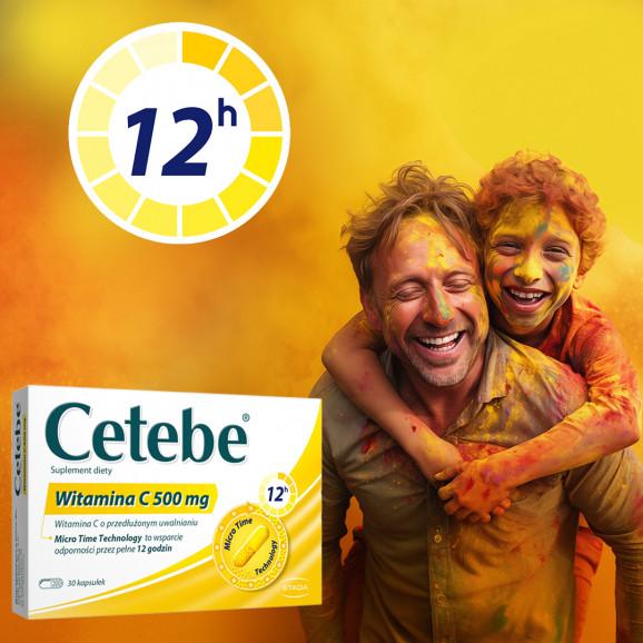 [31.05.2026] CETEBE Witamina C 500mg na odporność o przedłużonym uwalnianiu 30 kapsułek - zdjęcie produktu
