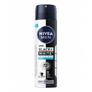 NIVEA MEN Black & White Invisible Fresh 72H antyperspirant w sprayu dla mężczyzn 150 ml - zdjęcie produktu