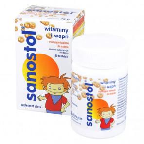 [31.05.2026] Sanostol tabletki musujące do ssania z witaminami i wapniem (60 szt.) - zdjęcie produktu