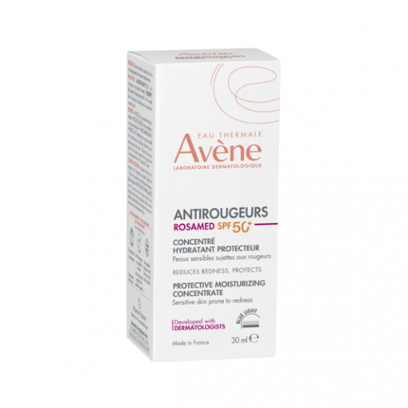 Avene Eau Thermale Antirougeurs Rosamed, koncentrat nawilżająco-ochronny, SPF 50+, 30 ml Avene Eau Thermale Antirougeurs Rosamed, koncentrat nawilżająco-ochronny, SPF 50+, 30 ml - zdjęcie produktu