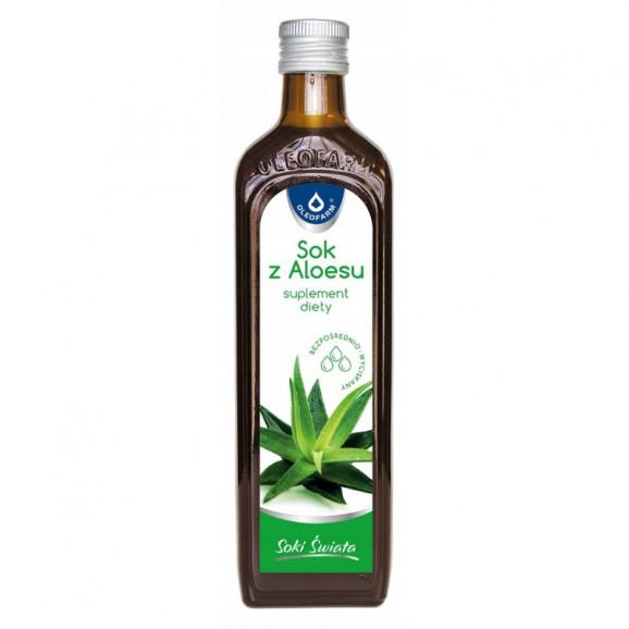 Oleofarm AloeVital Sok z aloesu NFC, z miąższem 500 ml Oleofarm AloeVital Sok z aloesu NFC, z miąższem 500 ml - zdjęcie produktu