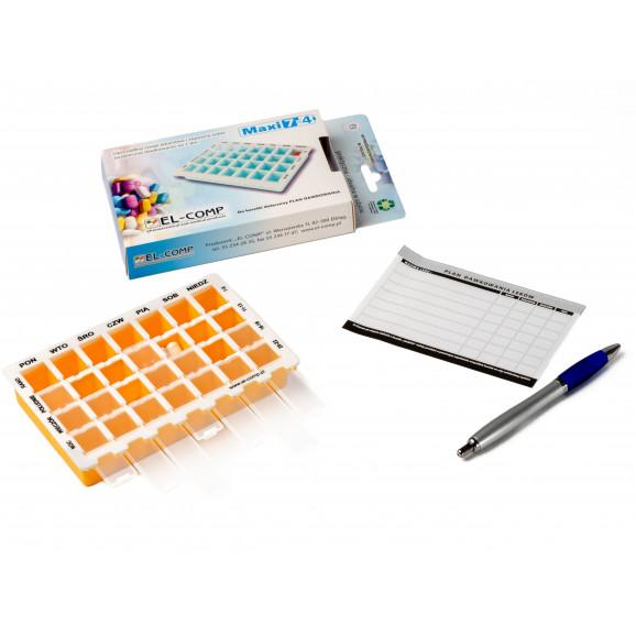 MAXI 7x4 Kasetka tygodniowa do dawkowania leków, 4 pory dnia MAXI 7x4 Kasetka tygodniowa do dawkowania leków, 4 pory dnia - zdjęcie produktu