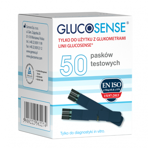 Glucosense elektroda paski testowe do glukometru (50 szt.) Glucosense elektroda paski testowe do glukometru (50 szt.) - zdjęcie produktu
