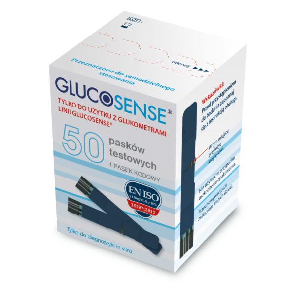 Glucosense elektroda paski testowe do glukometru (50 szt.) Glucosense elektroda paski testowe do glukometru (50 szt.) - zdjęcie produktu