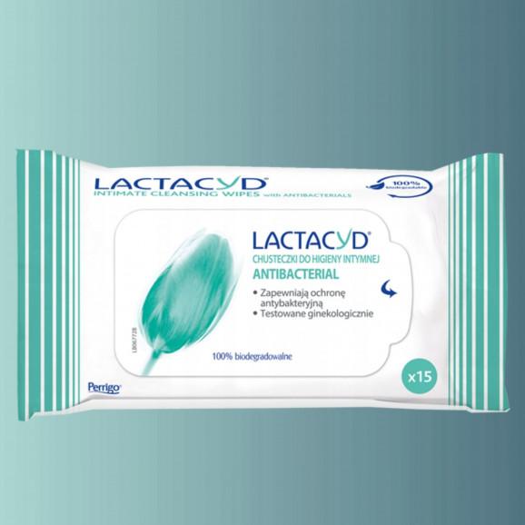 Lactacyd Antibacterial – chusteczki do higieny intymnej (15 szt.) - zdjęcie produktu