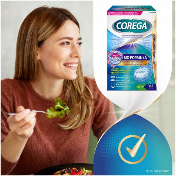 Corega Tabs Bio Formuła – tabletki do czyszczenia protez zębowych (120 tabletek) – wyrób medyczny - zdjęcie produktu