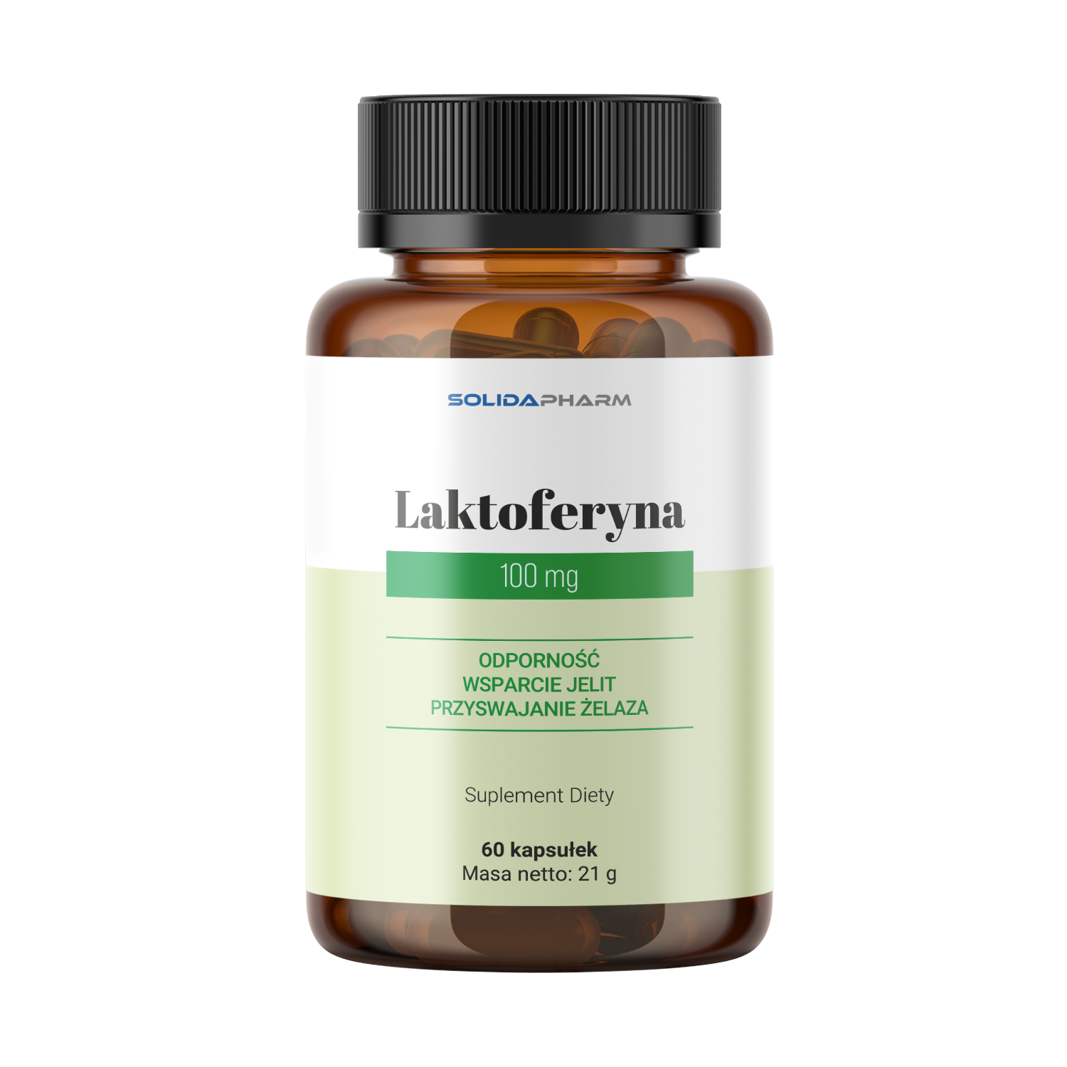 Solida Pharm Laktoferyna 100 mg – suplement diety (60 kapsułek)