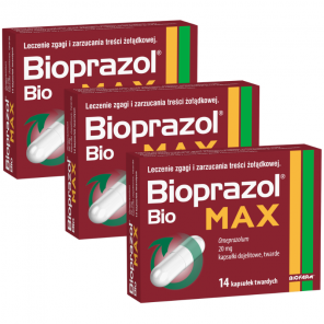 Bioprazol Bio Max 20 mg lek bez recepty kapsułki dojelitowe twarde (3x14 kapsułek) - zdjęcie produktu