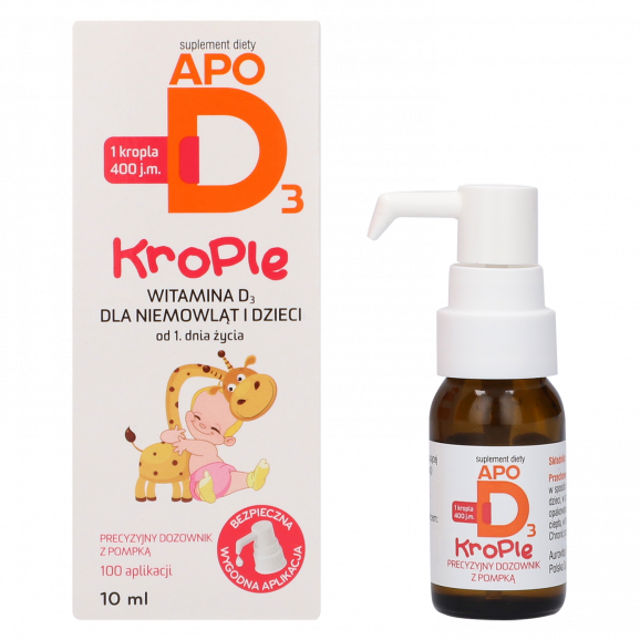 [30.06.2026] ApoD3 Krople 400 j.m. suplement diety z witaminą D3 10 ml - zdjęcie produktu