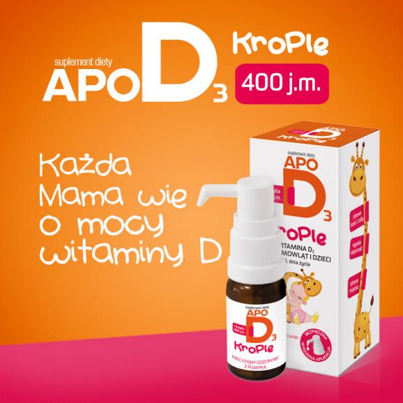 [30.06.2026] ApoD3 Krople 400 j.m. suplement diety z witaminą D3 10 ml - zdjęcie produktu