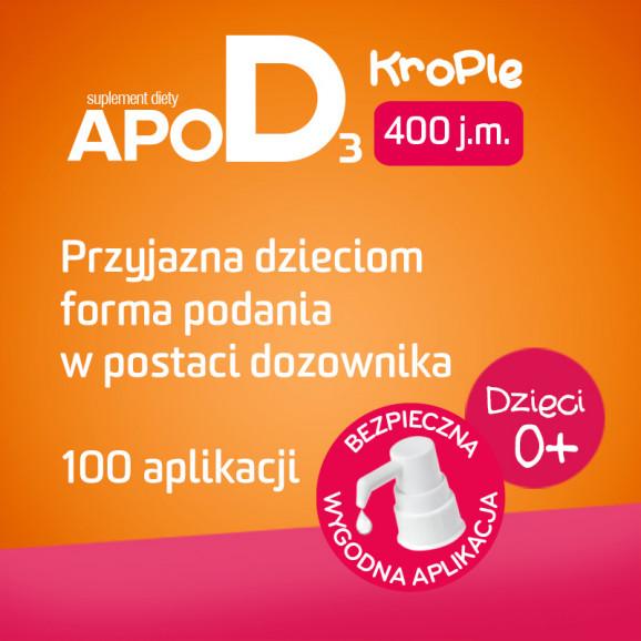 [30.06.2026] ApoD3 Krople 400 j.m. suplement diety z witaminą D3 10 ml - zdjęcie produktu