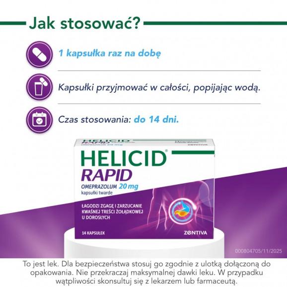 Helicid Rapid 20 mg – kapsułki twarde (14 kapsułek) - zdjęcie produktu