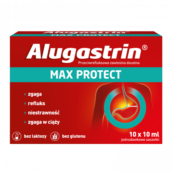 [28.06.2026] Alugastrin Max Protect 10 ml wyrób medyczny (10 saszetek) - zdjęcie produktu