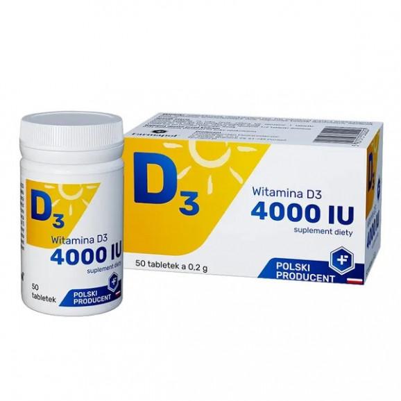 Farmapol Witamina D3 4000 IU suplement diety (50 tabletek) Farmapol Witamina D3 4000 IU suplement diety (50 tabletek) - zdjęcie produktu
