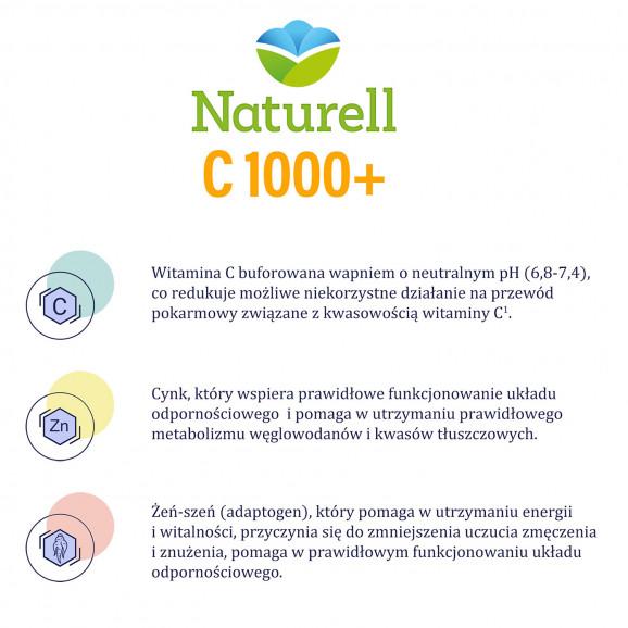 Naturell C 1000+, kapsułki, 30 szt. Naturell C 1000+, kapsułki, 30 szt. - zdjęcie produktu