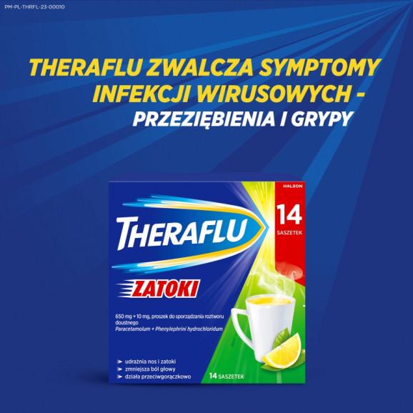 [30.06.2026] Theraflu Zatoki, proszek do sporządzania roztworu doustnego – lek bez recepty (14 saszetek) - zdjęcie produktu