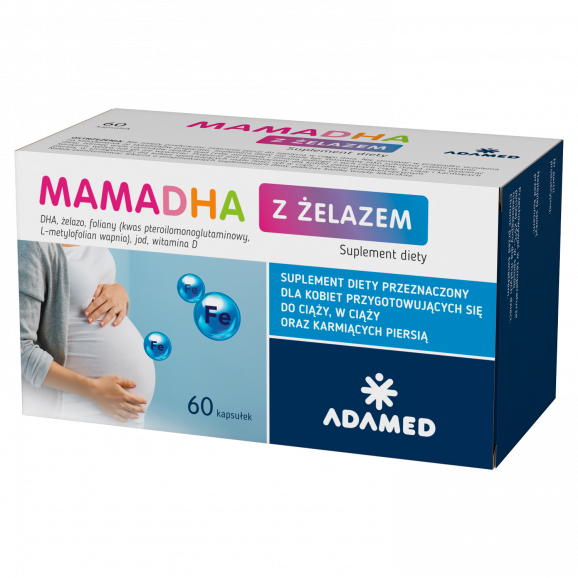 [30.06.2026] MamaDHA z żelazem, kapsułki – suplement diety (60 szt.) - zdjęcie produktu
