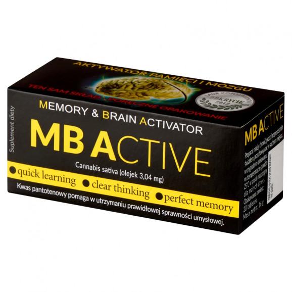 MB Active – tabletki wspierające sprawność umysłową (20 szt.) MB Active – tabletki wspierające sprawność umysłową (20 szt.) - zdjęcie produktu
