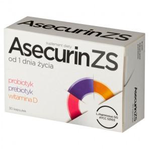 [30.06.2026] Asecurin ZS, probiotyk + prebiotyk + witamina D – suplement diety (30 kapsułek) - zdjęcie produktu