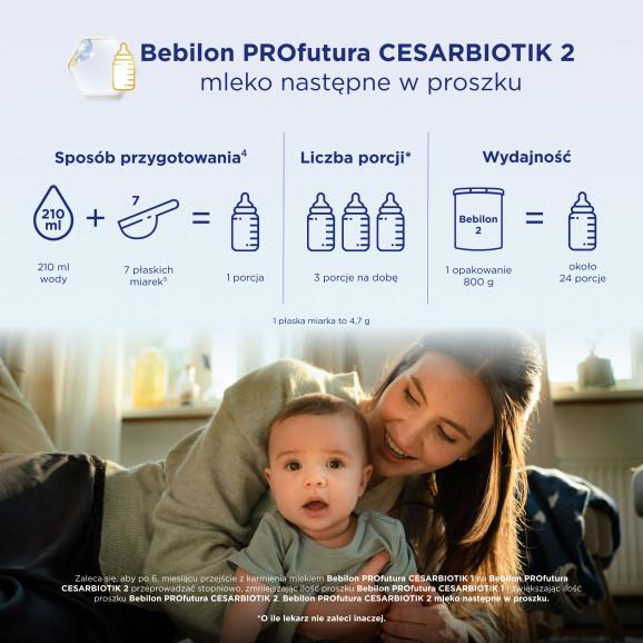 Zestaw Bebilon Profutura CesarBiotik 2 (3x800g) + maść przeciw odparzeniom Bepanthen Baby 30g - zdjęcie produktu